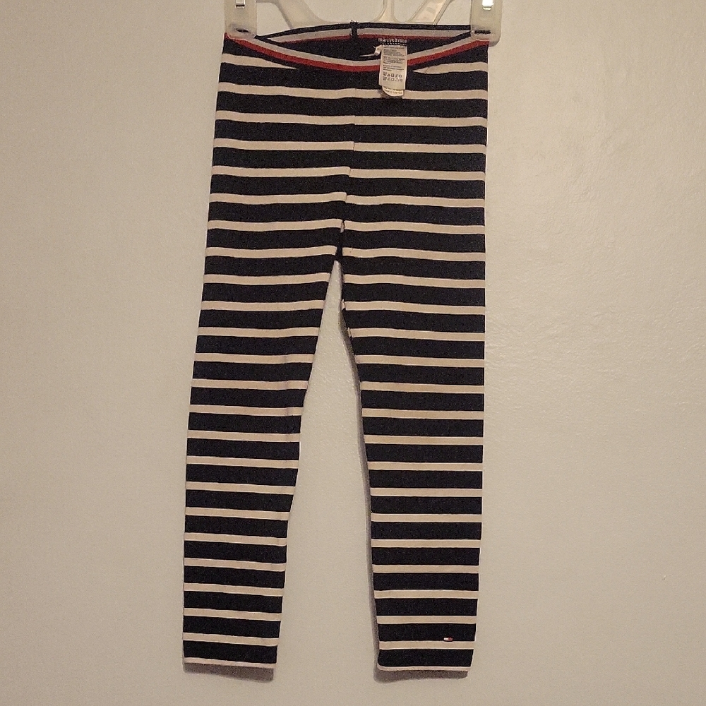 Tommy Hilfiger Navy and White Striped Kids Leggings/pajammer Pants